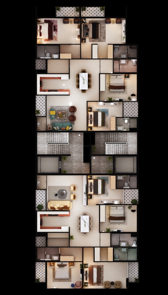 3D architectural floor plan of Magnaura residences