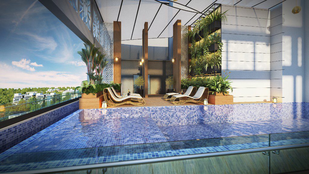 Infinity pool lounge
